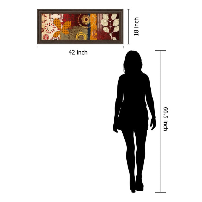 Classy Living Retro Botanical Burst Wall Art 42"x18", Cinnamon Frame