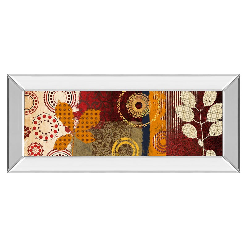 Classy Living Retro Botanical Burst Wall Art 42"x18", Mirrored Frame