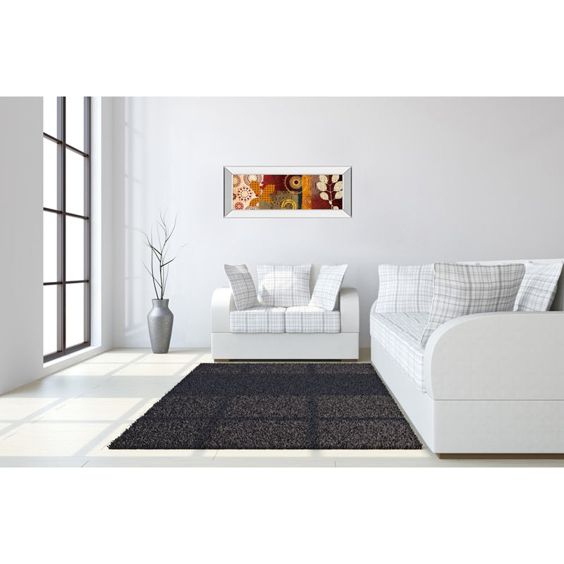 Classy Living Retro Botanical Burst Wall Art 42"x18", Mirrored Frame