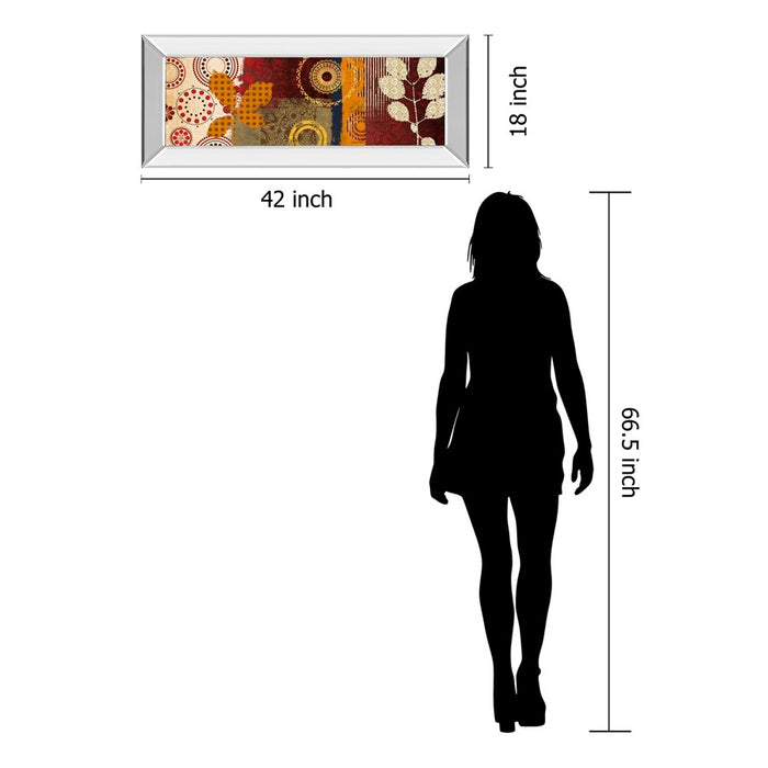 Classy Living Retro Botanical Burst Wall Art 42"x18", Mirrored Frame
