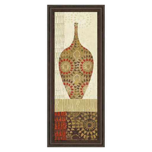 Classy Living Spice Vessel Pattern Wall Art 18"x42", Cinnamon Mocha Frame - 1463