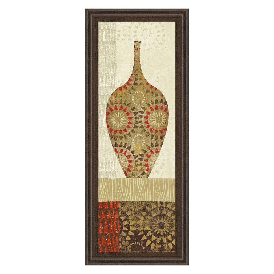 Classy Living Spice Vessel Pattern Wall Art 18"x42", Cinnamon Mocha Frame - 1463