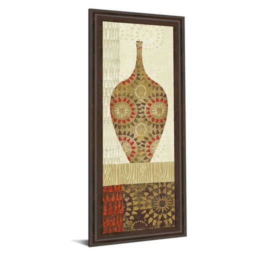 Classy Living Spice Vessel Pattern Wall Art 18"x42", Cinnamon Mocha Frame