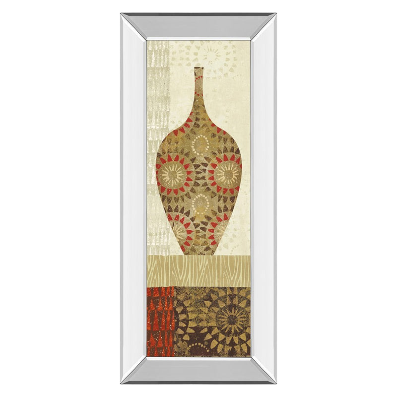 Classy Living Spice Vessel Pattern Wall Art 18"x42", Mirrored Frame