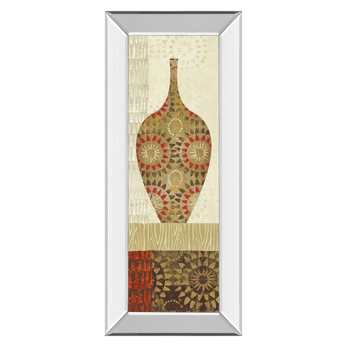 Classy Living Spice Vessel Pattern Wall Art 18"x42", Mirrored Frame