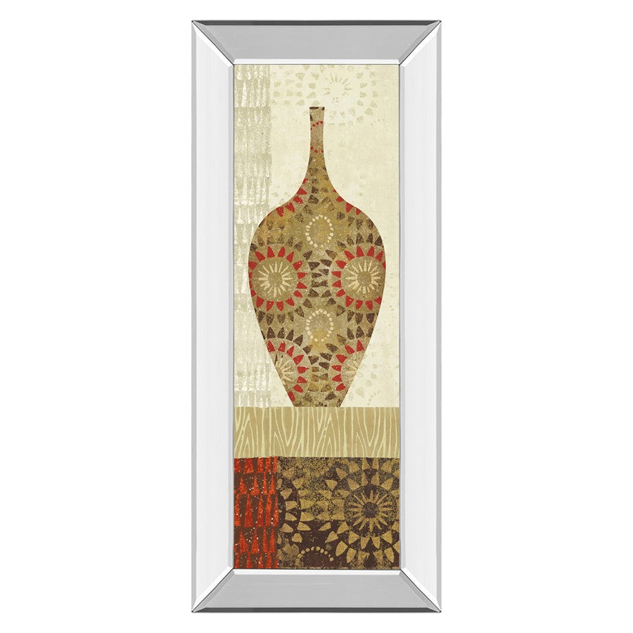 Classy Living Spice Vessel Pattern Wall Art 18"x42", Mirrored Frame