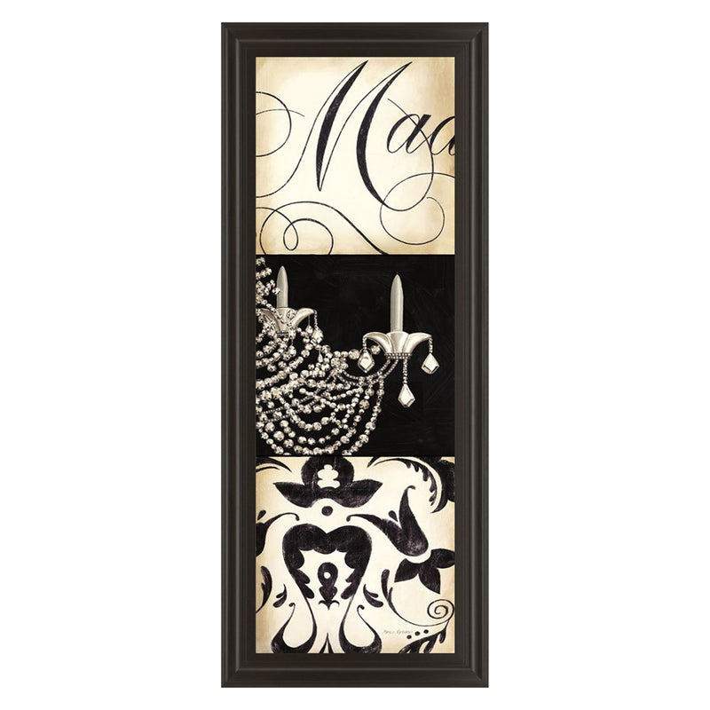 Classy Living Chandelier Elegance Wall Art 18"x42", Dark Chocolate Frame