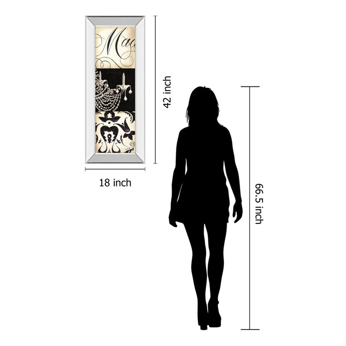 Classy Living Chandelier Elegance Wall Art 18"x42", Mirrored Frame