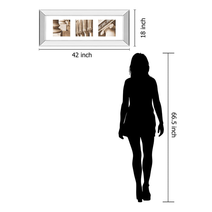 Classy Living Timeless Columns Wall Art 42"x18", Mirrored Frame