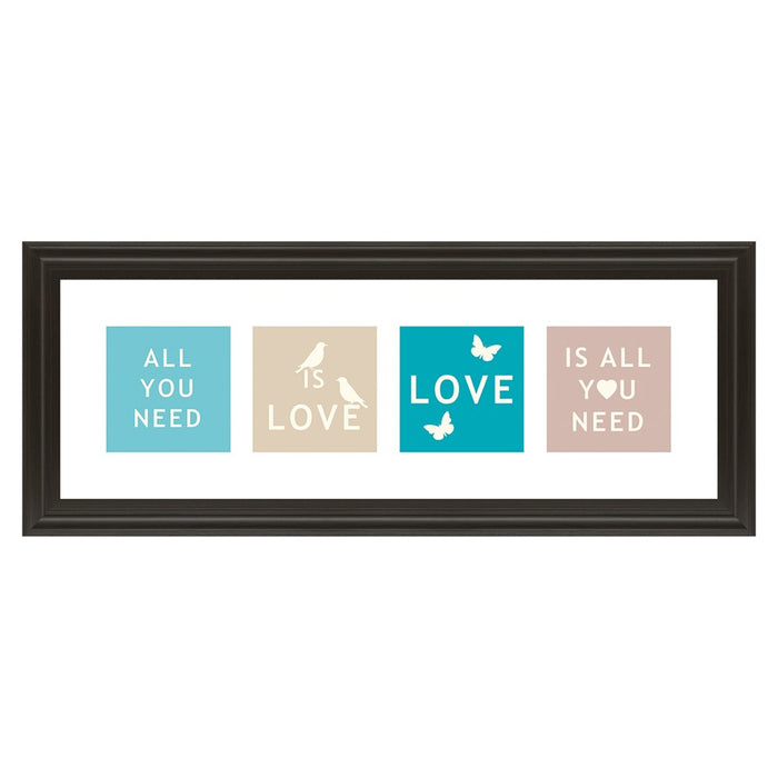 Classy Living Kindness Blocks Wall Art 42"x18", Dark Chocolate Frame