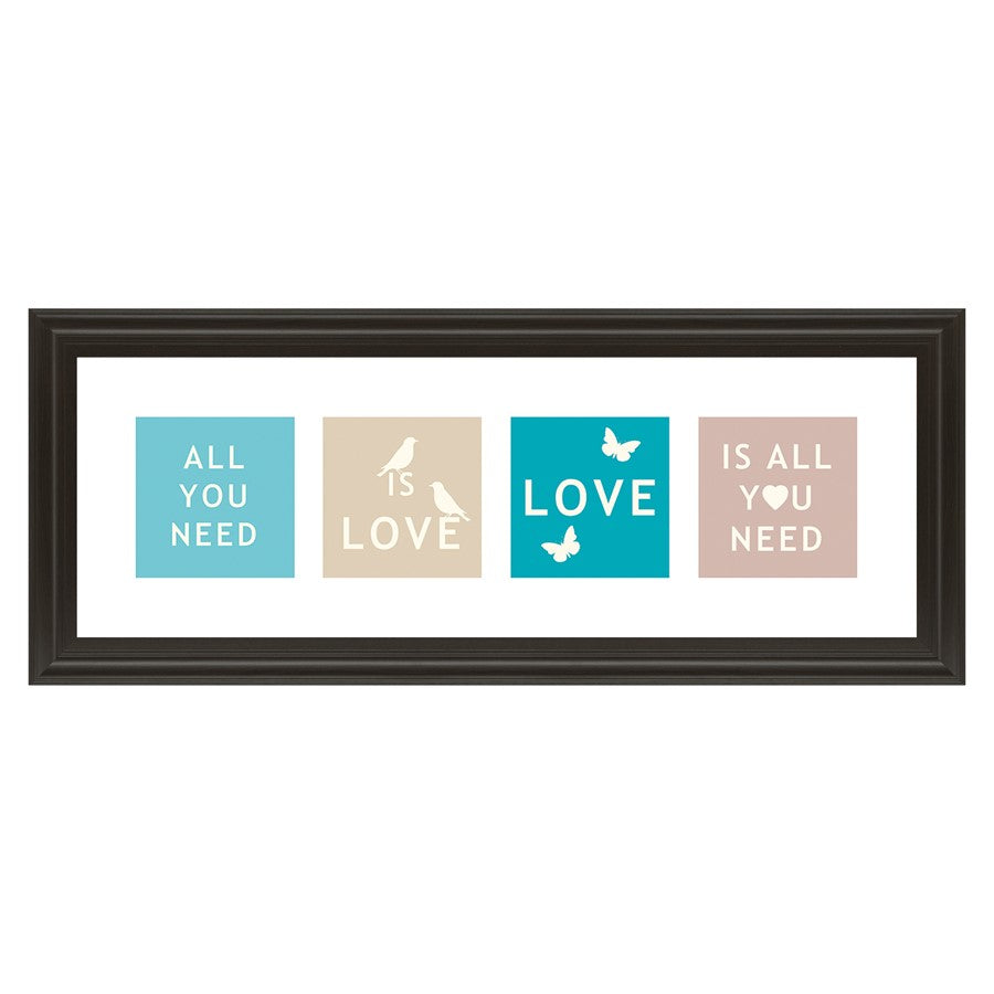 Classy Living Kindness Blocks Wall Art 42"x18", Dark Chocolate Frame