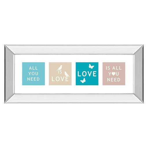 Classy Living Kindness Blocks Wall Art 42"x18", Mirrored Frame - 1478MF