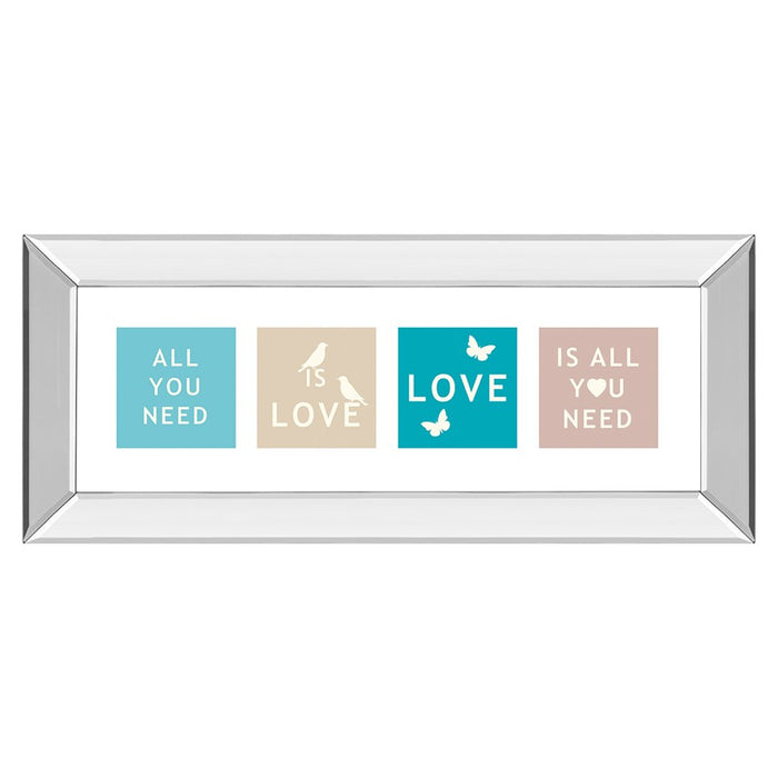 Classy Living Kindness Blocks Wall Art 42"x18", Mirrored Frame