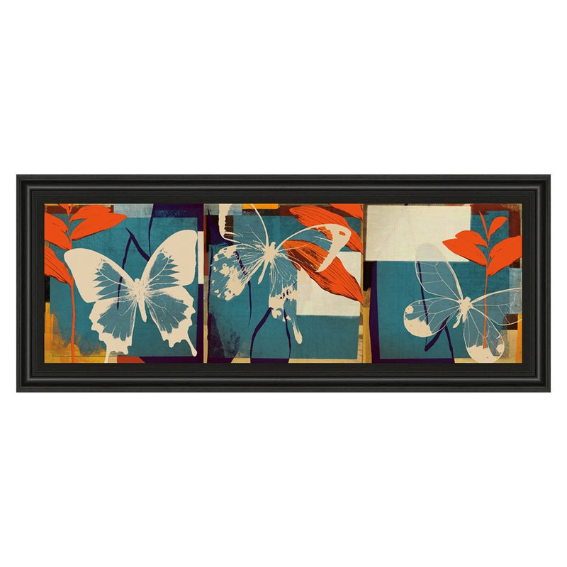 Classy Living Butterfly Trio Wall Art 42"x18", Midnight Aura Frame