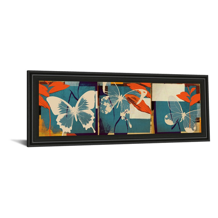 Classy Living Butterfly Trio Wall Art 42"x18", Midnight Aura Frame