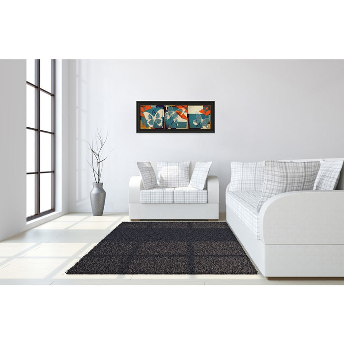 Classy Living Butterfly Trio Wall Art 42"x18", Midnight Aura Frame