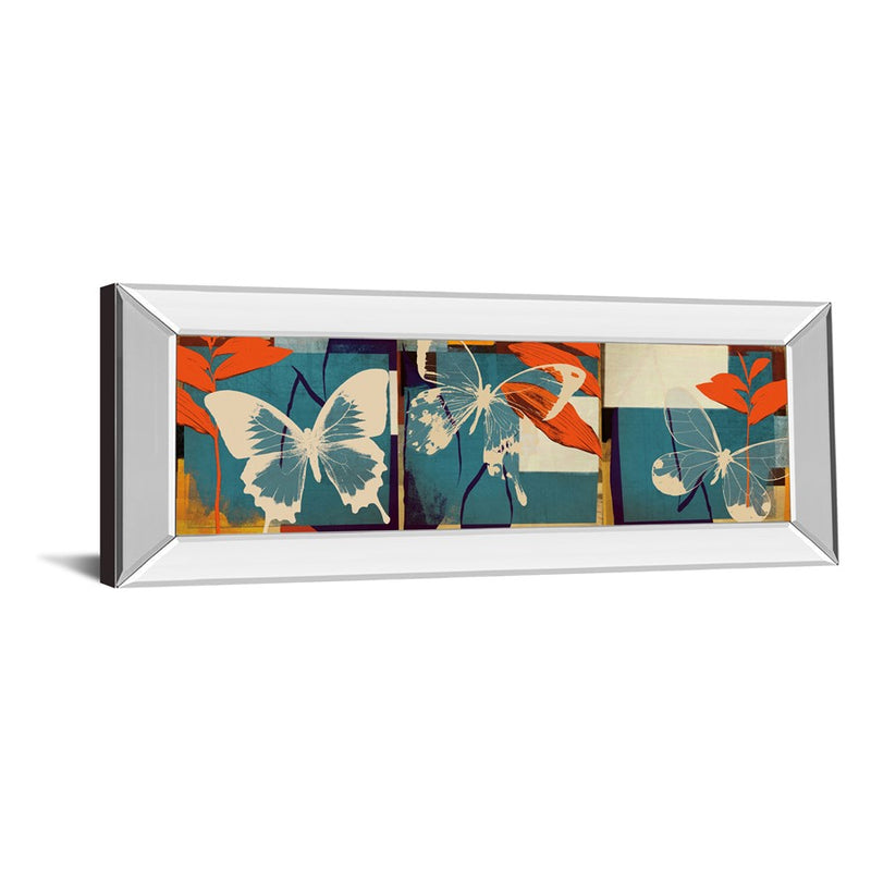 Classy Living Butterfly Trio Wall Art 42"x18", Mirrored Frame