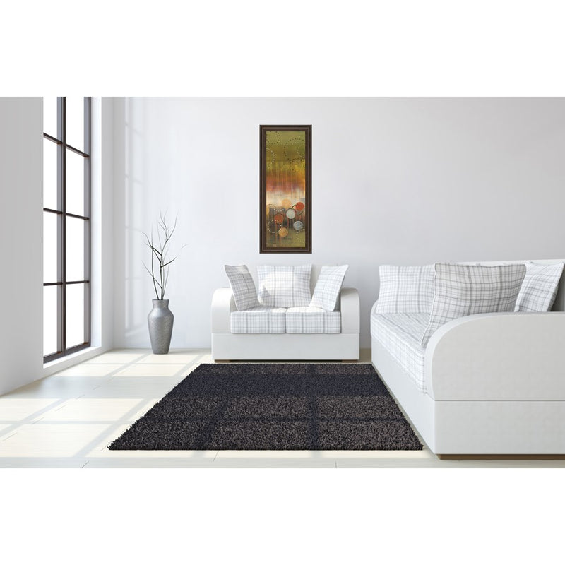 Classy Living Geometric Circles Wall Art 18"x42", Cinnamon Mocha Frame