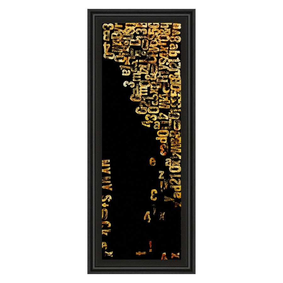 Classy Living Distressed Typography Wall Art 18"x42", Midnight Aura Frame