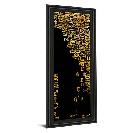 Classy Living Distressed Typography Wall Art 18"x42", Midnight Aura Frame