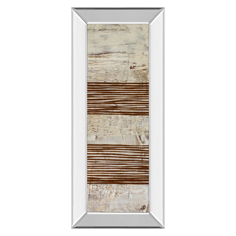 Classy Living White Stripes II Wall Art 18"x42", Mirrored Frame