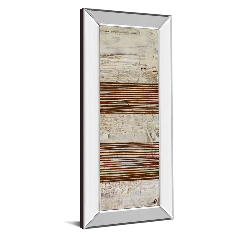 Classy Living White Stripes II Wall Art 18"x42", Mirrored Frame