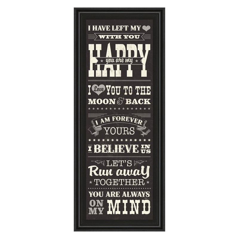 Classy Living Heartfelt Message Wall Art 18"x42", Midnight Aura Frame