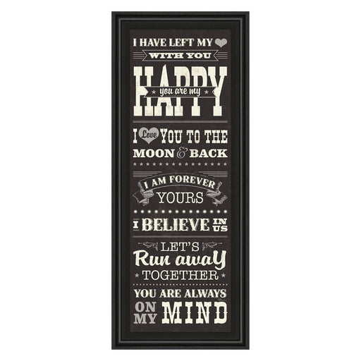 Classy Living Heartfelt Message Wall Art 18"x42", Midnight Aura Frame