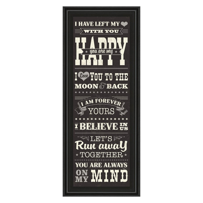 Classy Living Heartfelt Message Wall Art 18"x42", Midnight Aura Frame