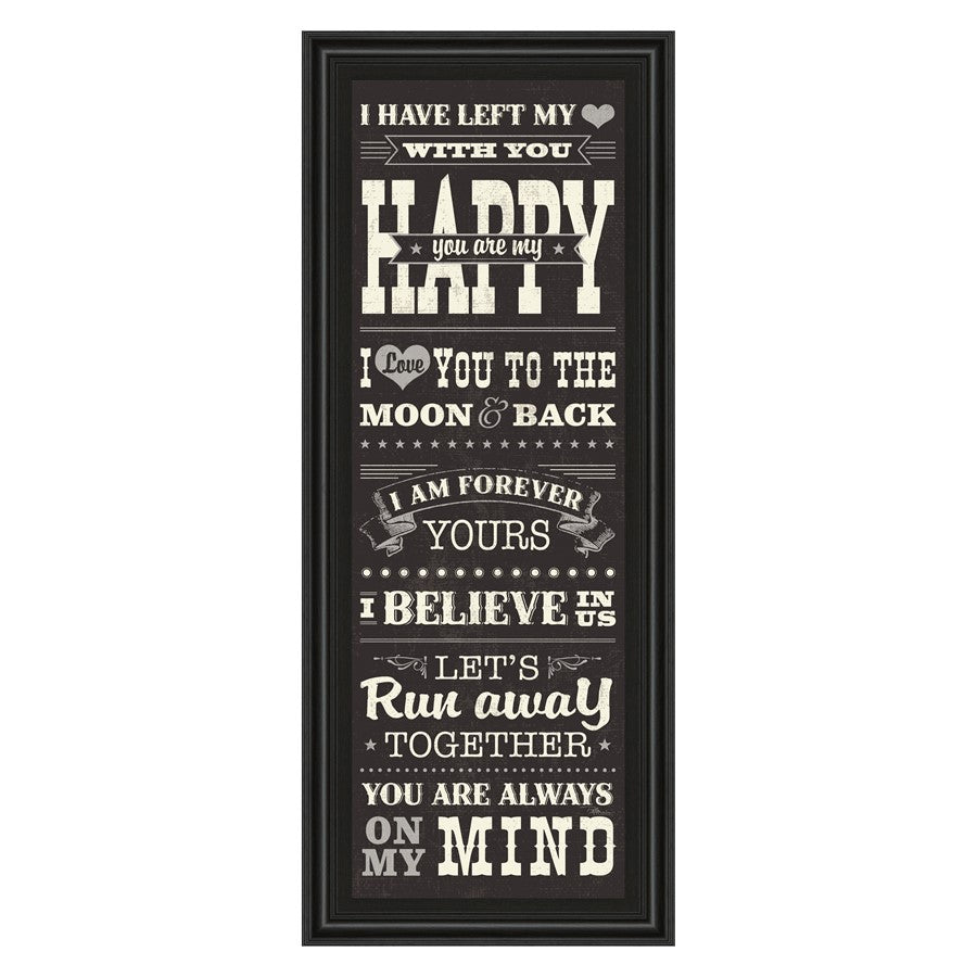Classy Living Heartfelt Message Wall Art 18"x42", Midnight Aura Frame