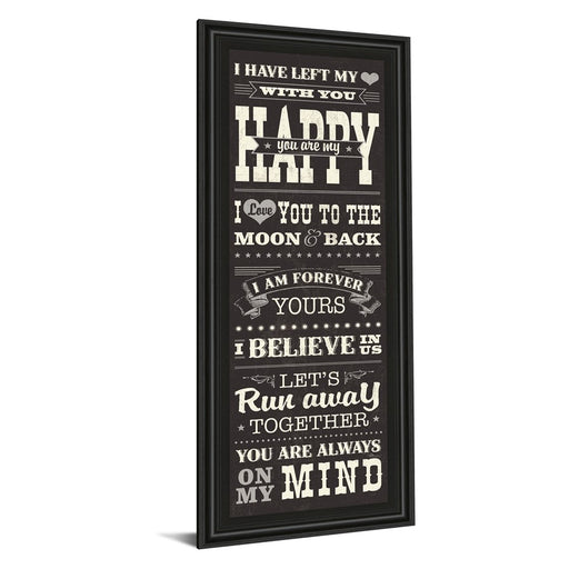 Classy Living Heartfelt Message Wall Art 18"x42", Midnight Aura Frame
