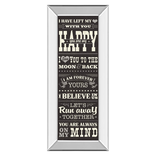 Classy Living Heartfelt Message Wall Art 18"x42", Mirrored Frame
