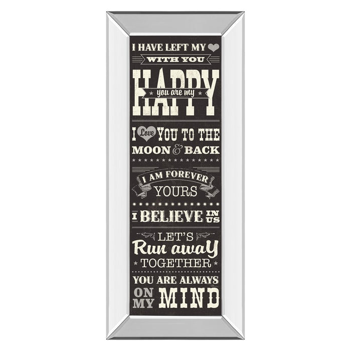 Classy Living Heartfelt Message Wall Art 18"x42", Mirrored Frame