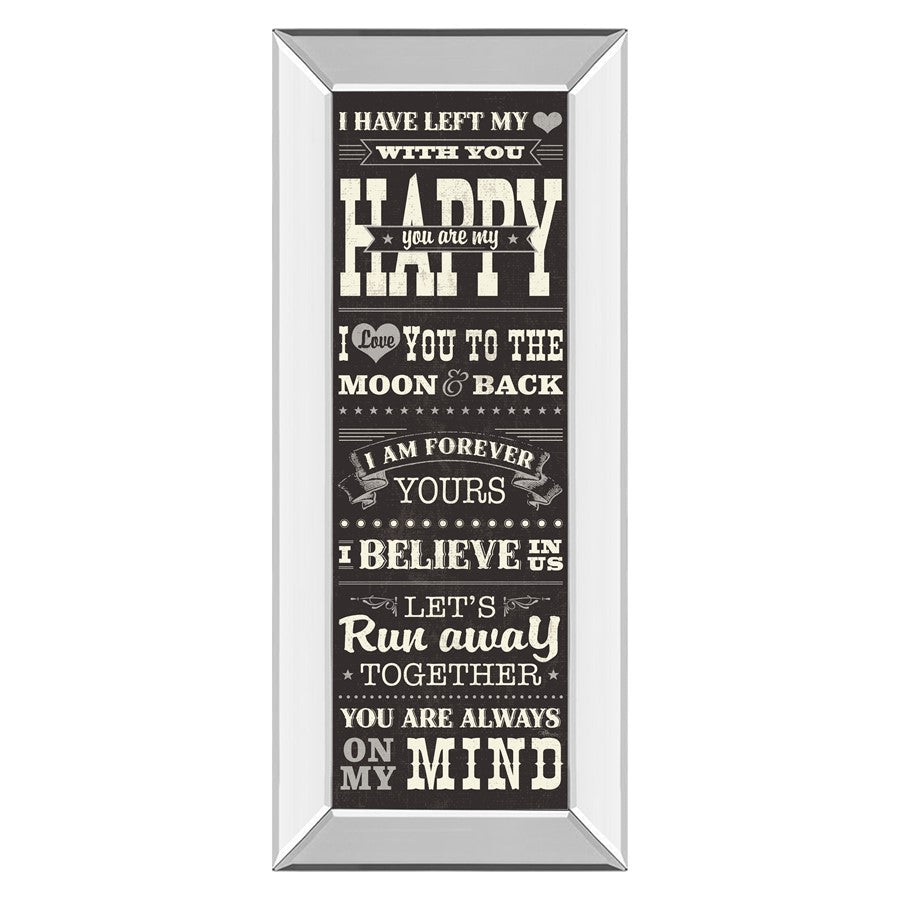 Classy Living Heartfelt Message Wall Art 18"x42", Mirrored Frame