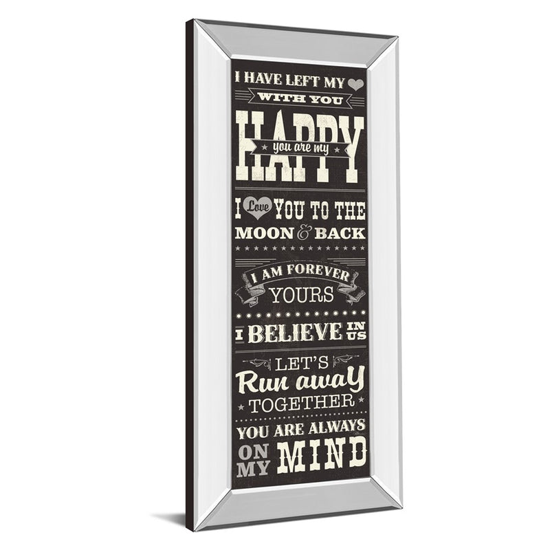 Classy Living Heartfelt Message Wall Art 18"x42", Mirrored Frame