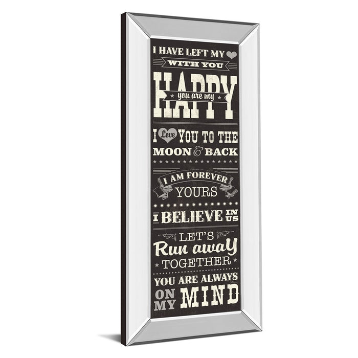 Classy Living Heartfelt Message Wall Art 18"x42", Mirrored Frame
