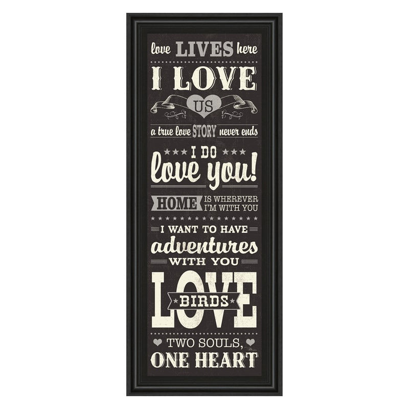 Classy Living Love Story Wall Art 18"x42", Midnight Aura Frame