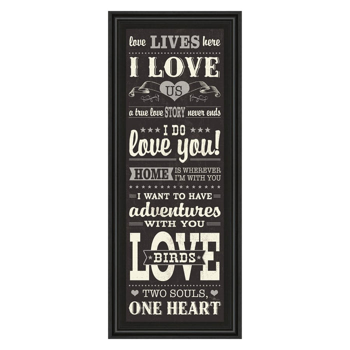 Classy Living Love Story Wall Art 18"x42", Midnight Aura Frame