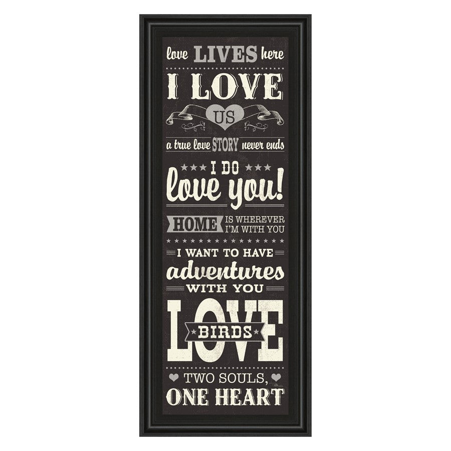 Classy Living Love Story Wall Art 18"x42", Midnight Aura Frame