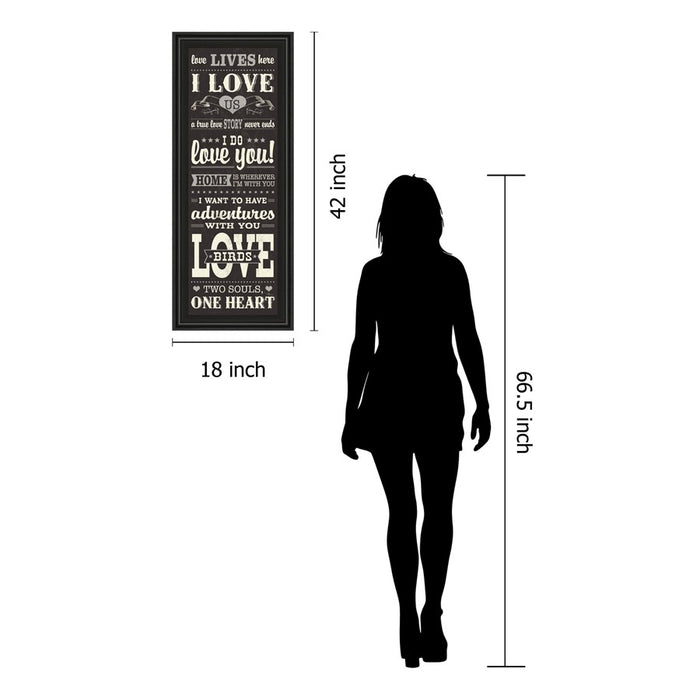 Classy Living Love Story Wall Art 18"x42", Midnight Aura Frame