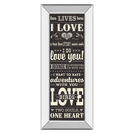 Classy Living Love Story Wall Art 18"x42", Mirrored Frame - 1501MF