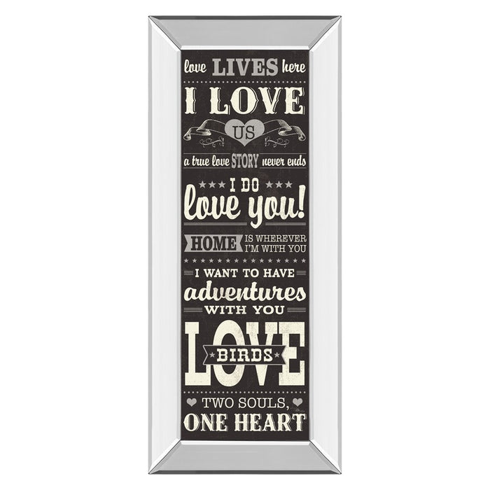 Classy Living Love Story Wall Art 18"x42", Mirrored Frame - 1501MF