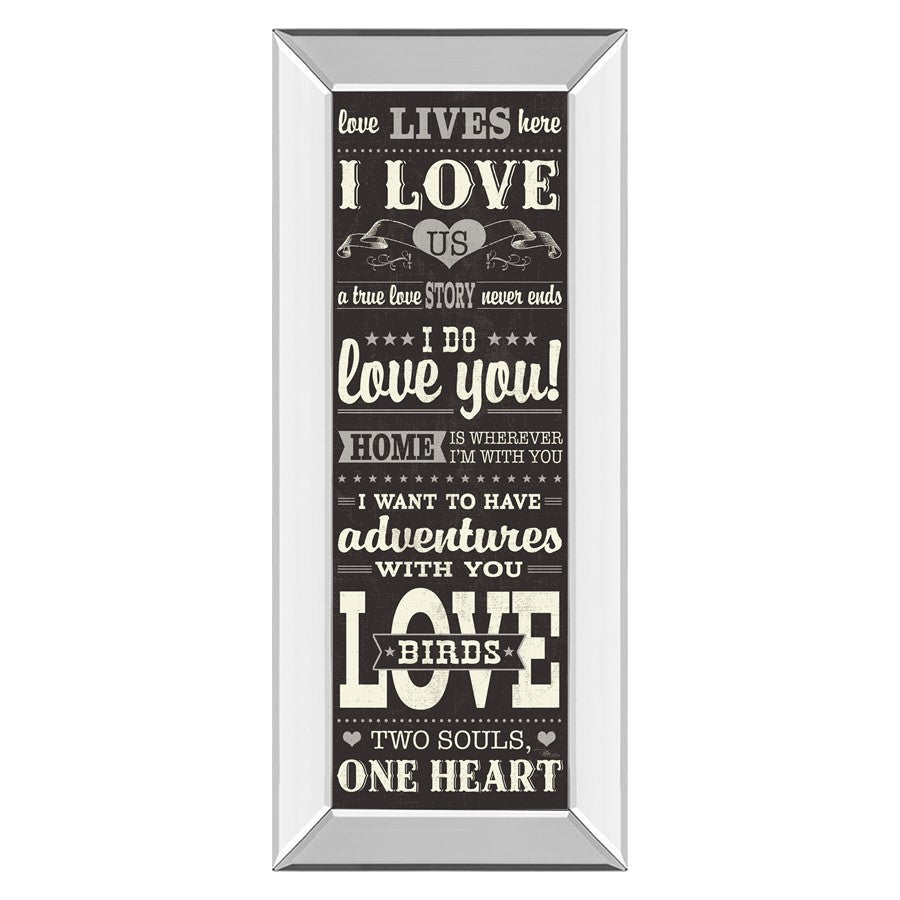 Classy Living Love Story Wall Art 18"x42", Mirrored Frame - 1501MF