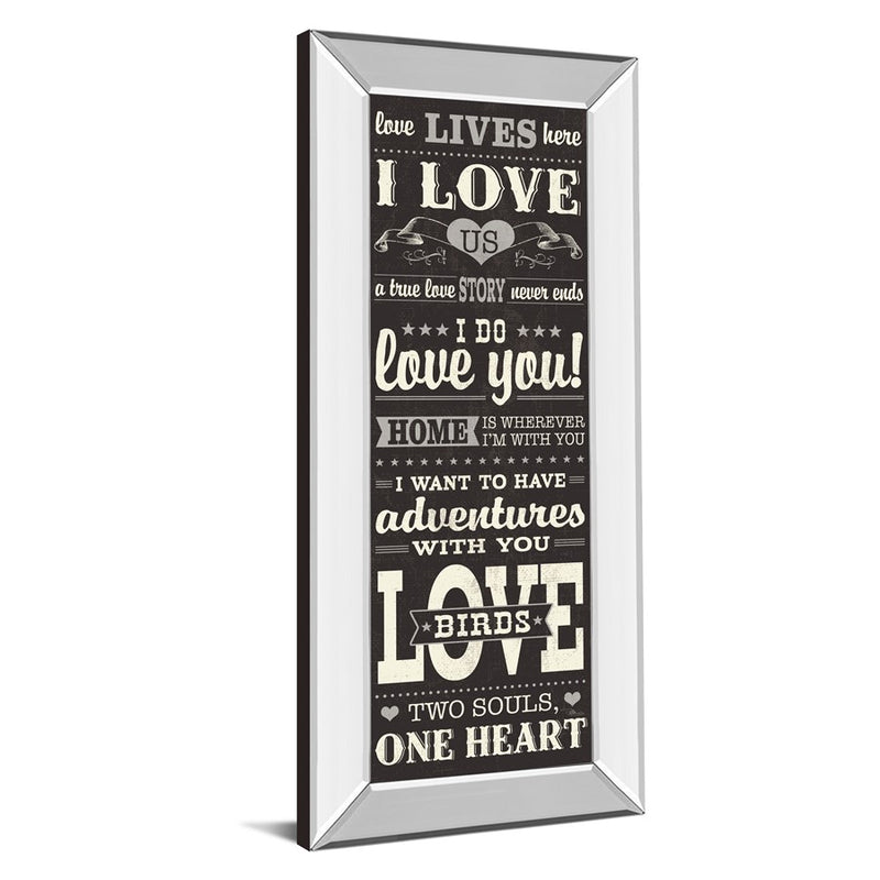 Classy Living Love Story Wall Art 18"x42", Mirrored Frame
