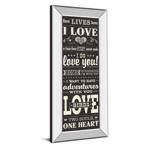 Classy Living Love Story Wall Art 18"x42", Mirrored Frame