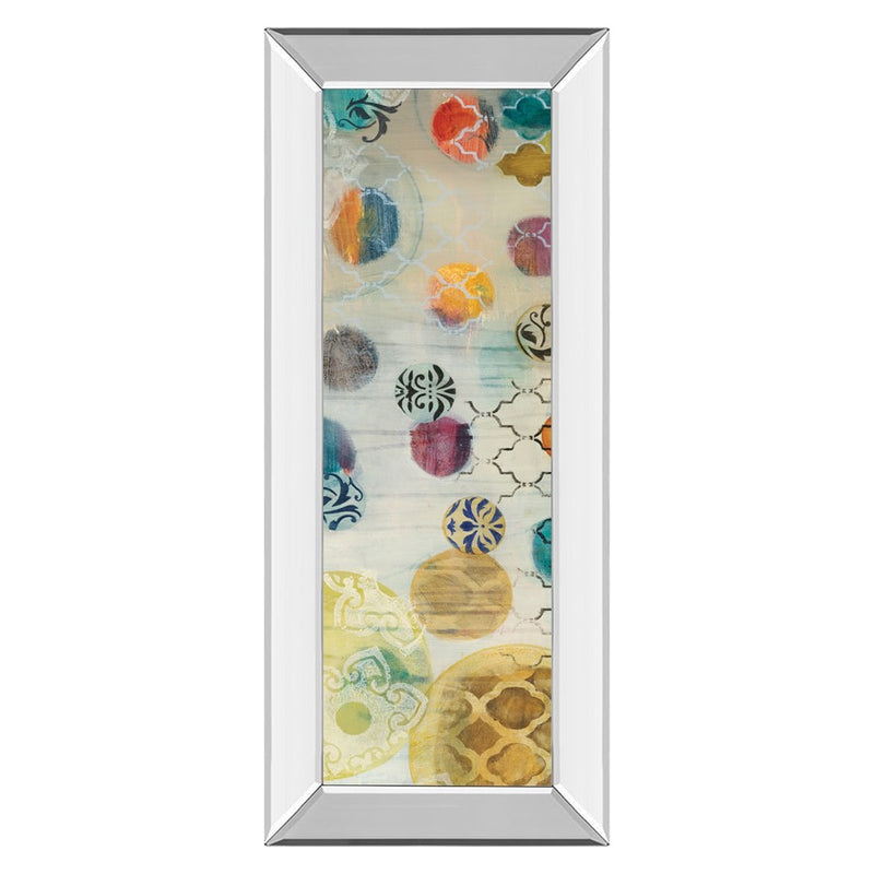 Classy Living Casa Blanca Circles Wall Art 18"x42", Mirrored Frame