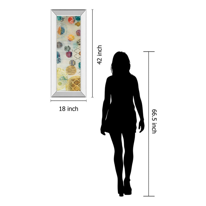 Classy Living Casa Blanca Circles Wall Art 18"x42", Mirrored Frame