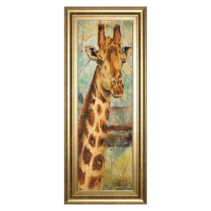 Classy Living Safari Giraffe Portrait Wall Art 18"x42", GiIded Radiance