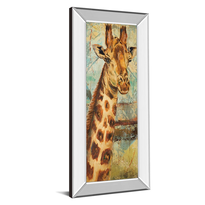 Classy Living Safari Giraffe Portrait Wall Art 18"x42", Mirrored Frame