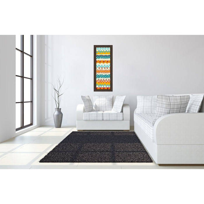 Classy Living Navajo Pattern Wall Art 18"x42", Cinnamon Mocha Frame